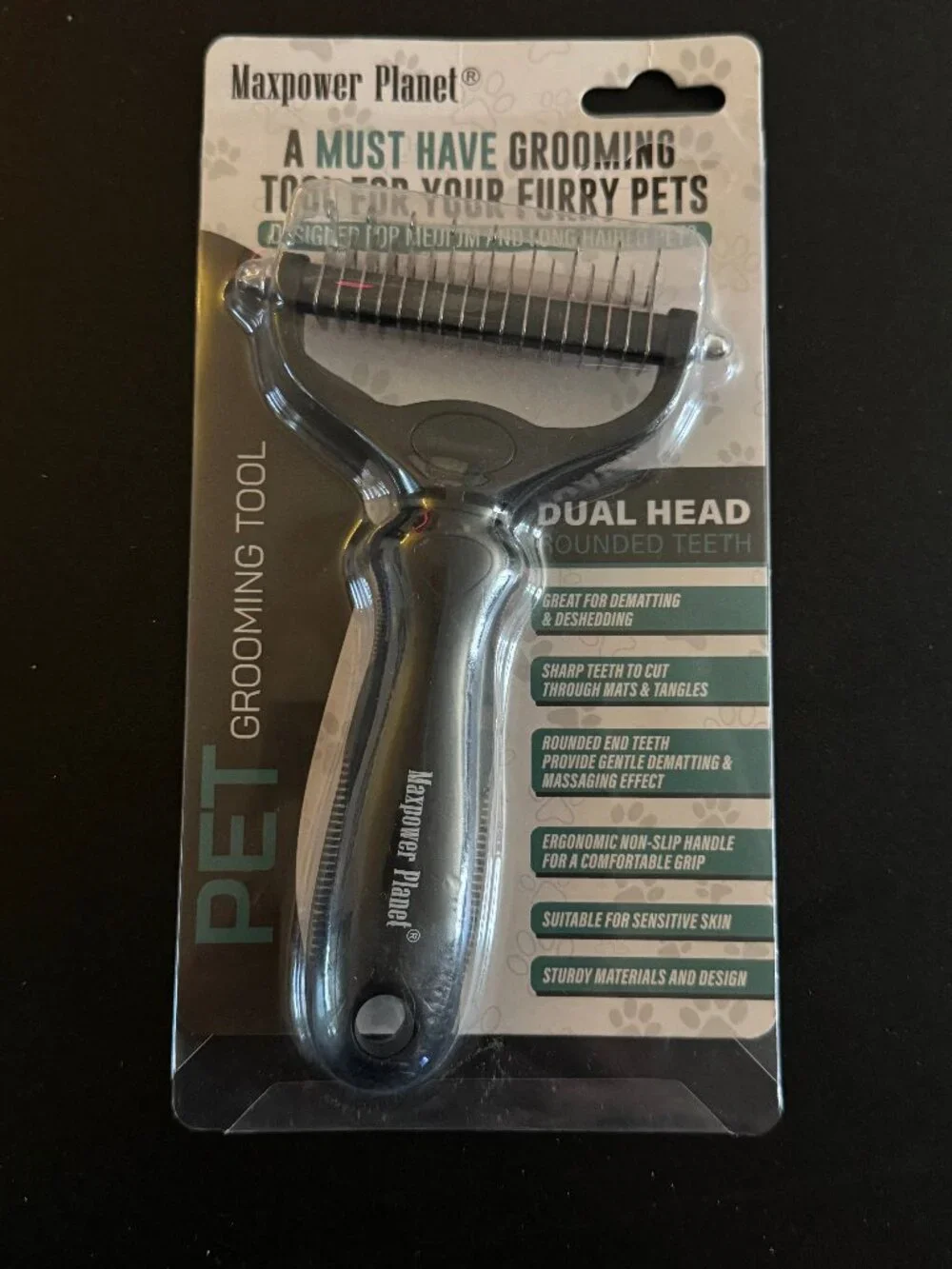 Maxpower Planet Pet Grooming Tool Dual Head Deshedding Rake